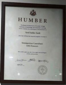 Humber Certification